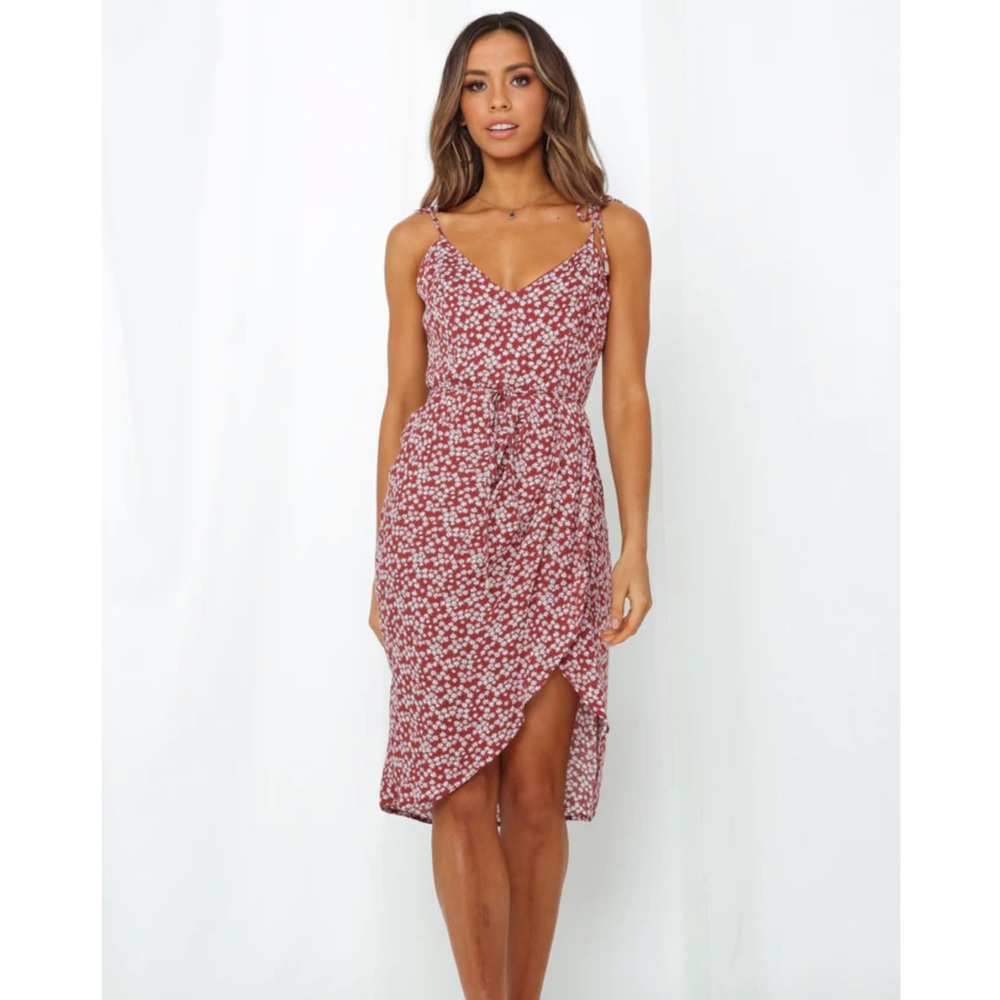 Hello Molly Hit The Like Button Midi Dress Wine